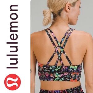 Lululemon Athletica Enerrgy LongLine Bra in Flowerscope black multiprint-size 8
